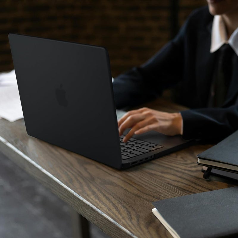 Eoocoo حافظة متوافقة مع ماك بوك برو 14 بوصة M5 2025 2024-2021 M4 M3 M2 M1 برو/ماكس، تشطيب غير لامع مطور، مضادة لبصمات الأصابع، غلاف صلب محمي للكمبيوتر المحمول، أسود فضائي أصلي - Image 4